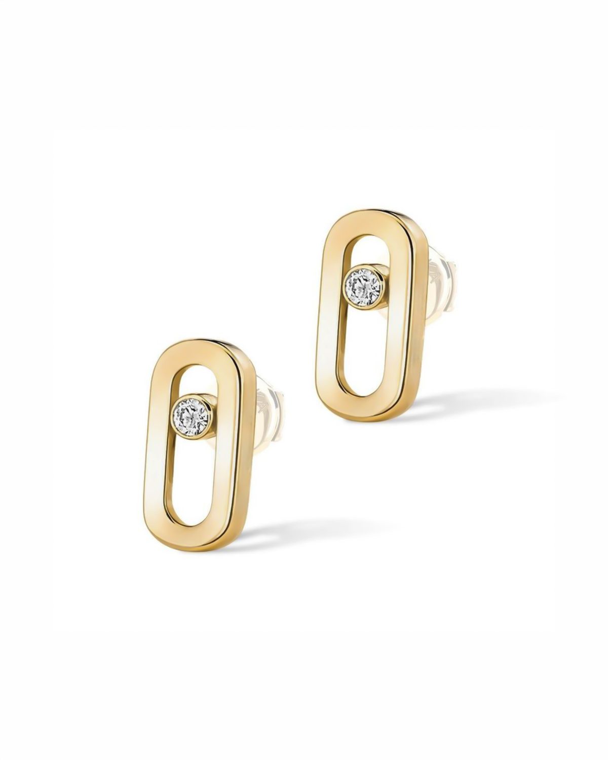Aretes Estilo Messika Móviles con Diamante Natural