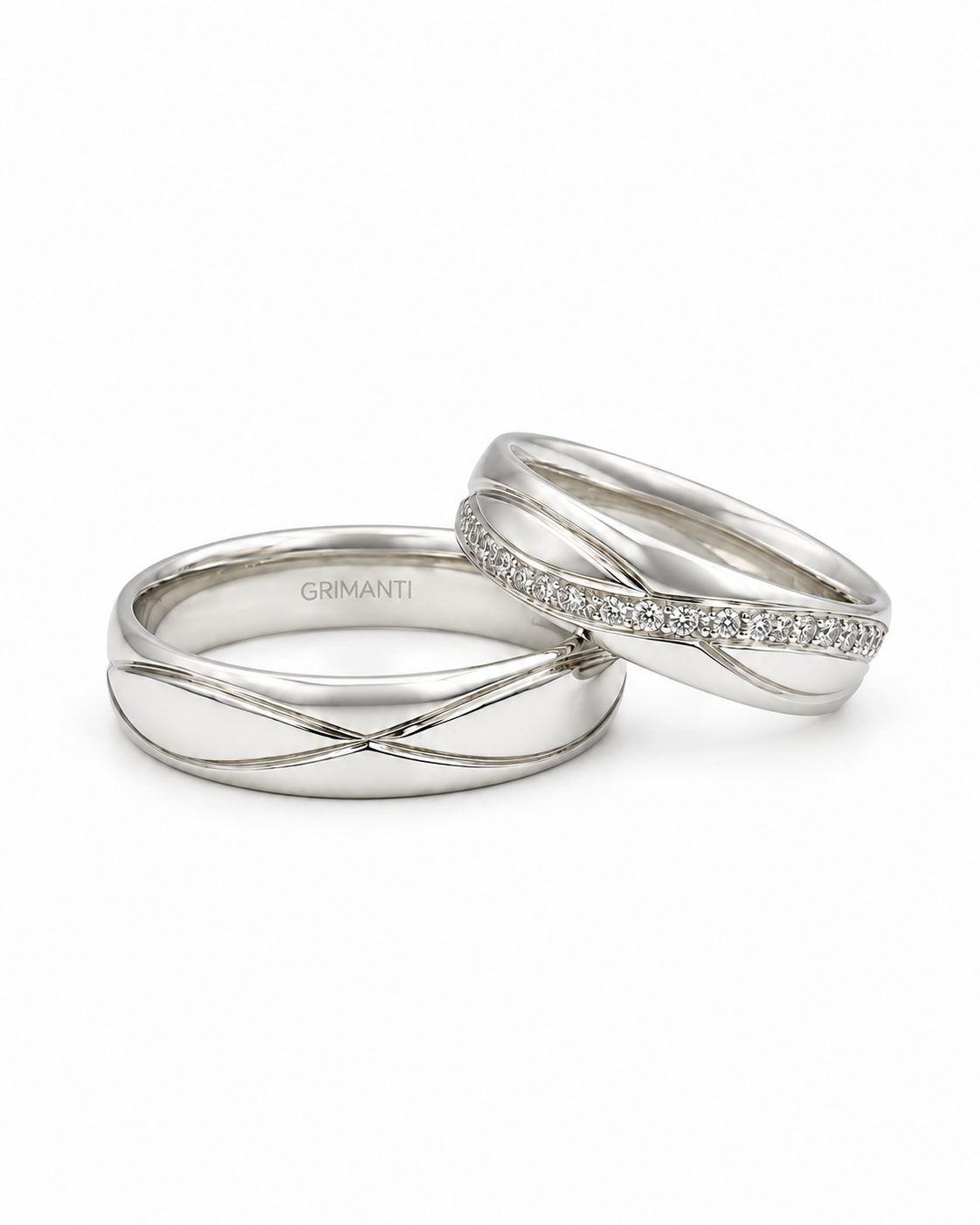 Aros de Matrimonio Cruzados con Diamantes